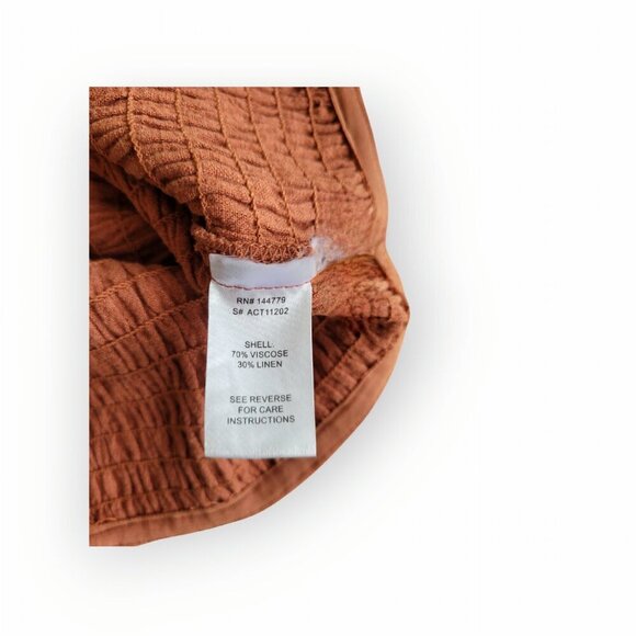 ASOS Summer Of Diane x Vici one-shoulder crinkly top in terracotta NWT size L - Picture 8 of 11